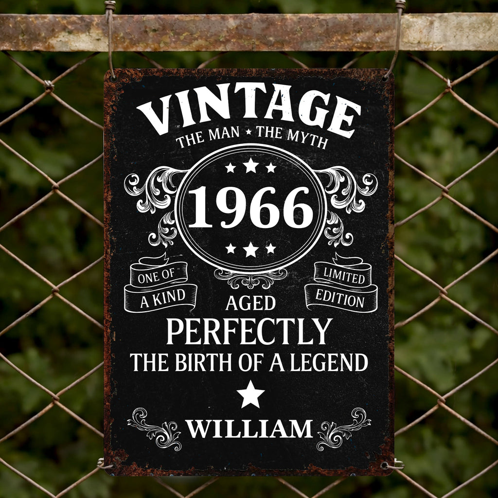 Personalized Vintage Metal Sign Custom Name Gift for Dad