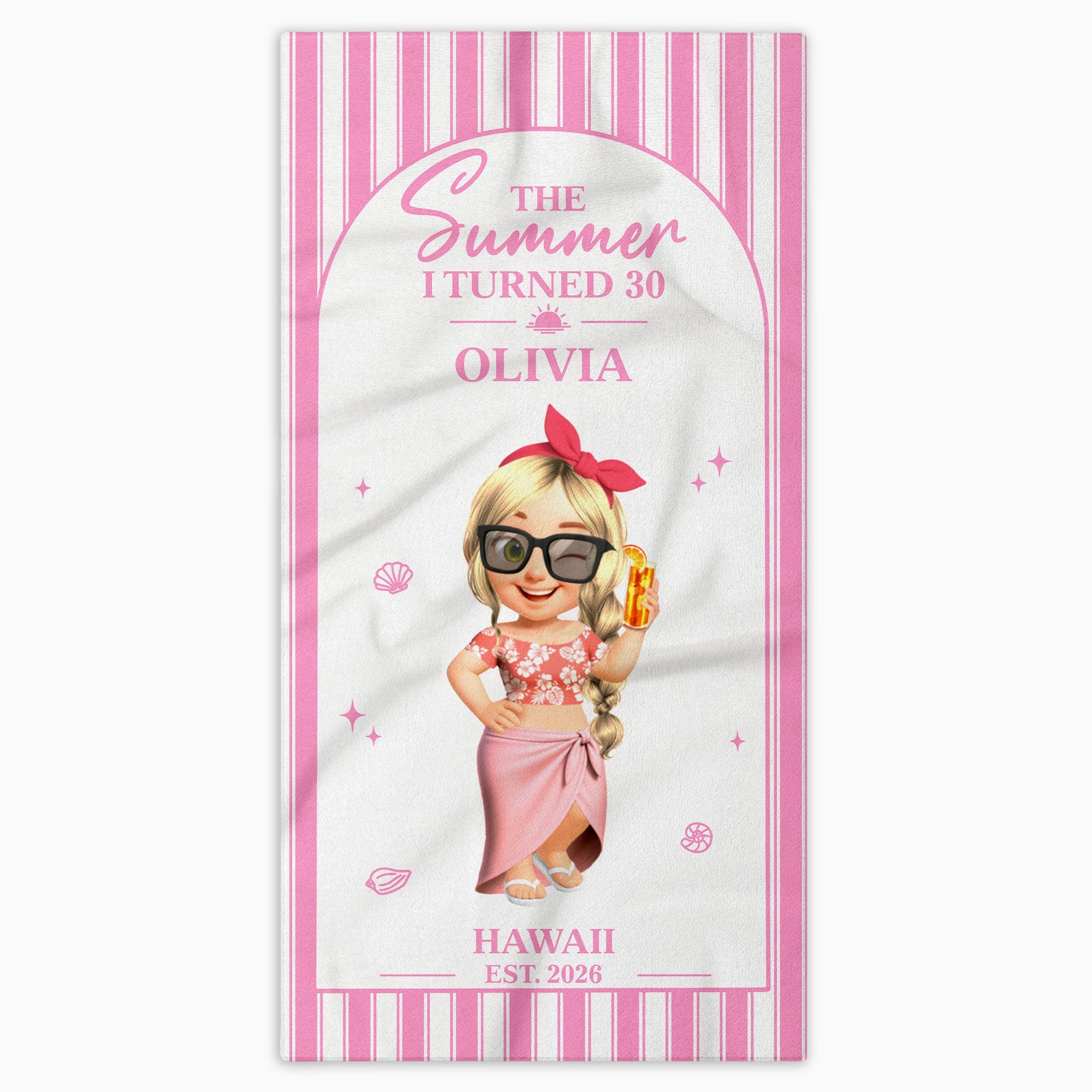 Personalized Microfiber Beach Towel Custom Name Gift for Her