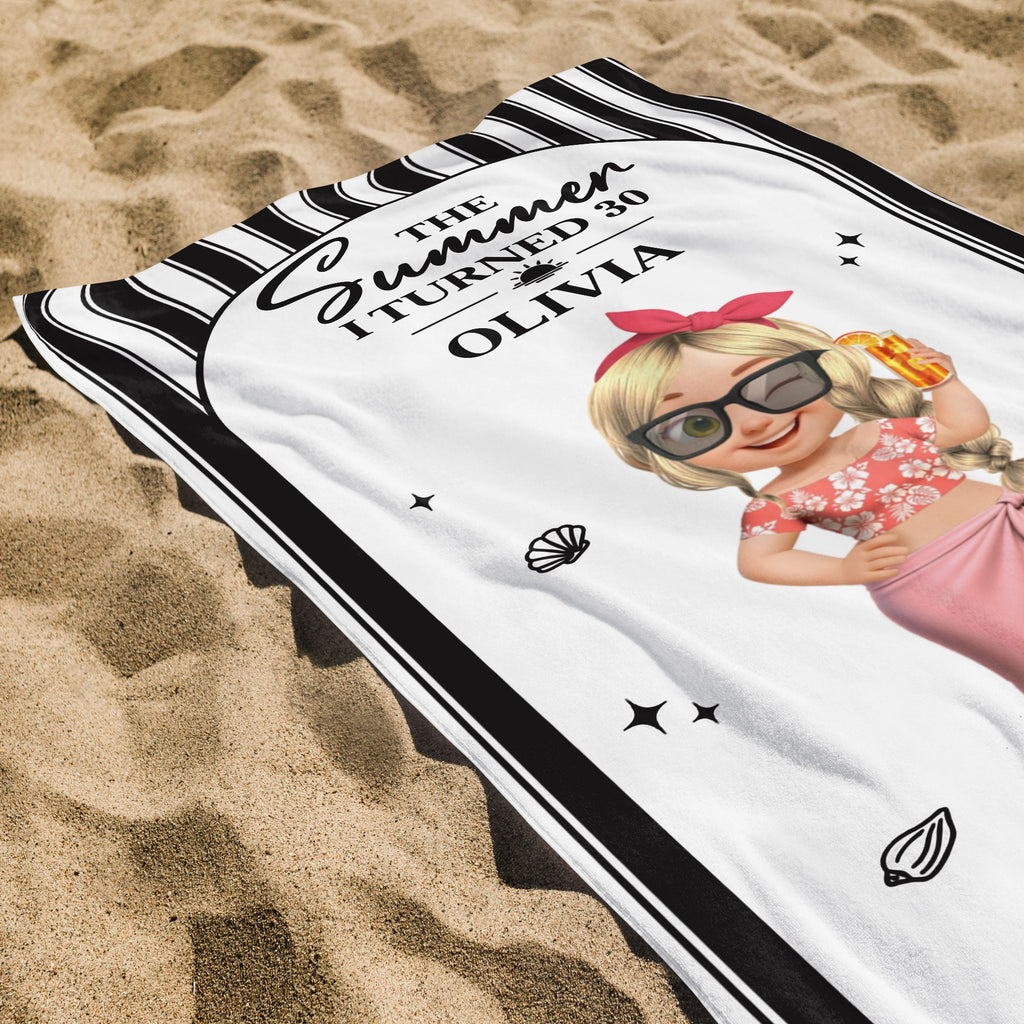 Personalized Microfiber Beach Towel Custom Name Gift for Her