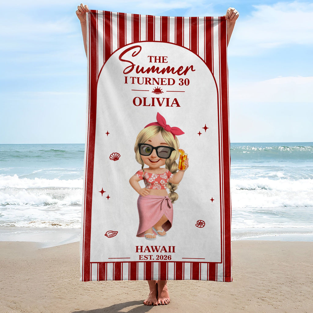 Personalized Microfiber Beach Towel Custom Name Gift for Her