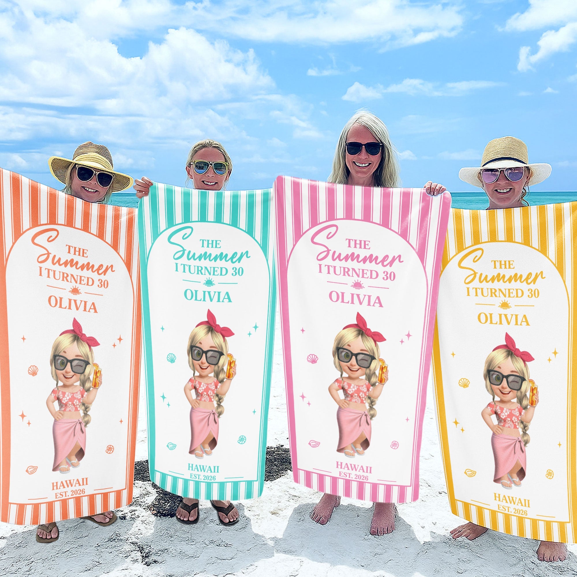 Personalized Microfiber Beach Towel Custom Name Gift for Her