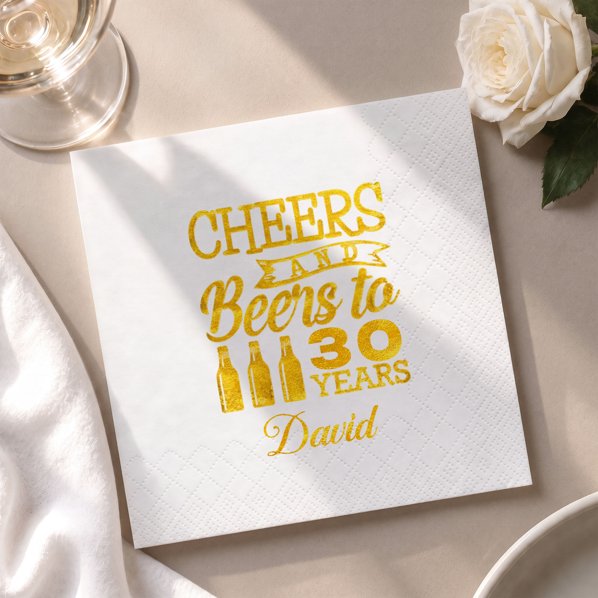 Personalized Cocktail Napkins Custom Beer Theme Birthday Gift Cocktail Napkins GradoCreations