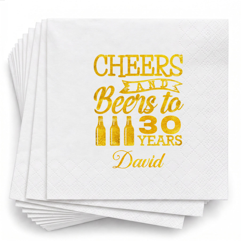 Personalized Cocktail Napkins Custom Beer Theme Birthday Gift Cocktail Napkins GradoCreations