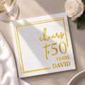 Personalized Cocktail Napkins Elegant Gold Design Custom Name Gift for Birthday Cocktail Napkins GradoCreations