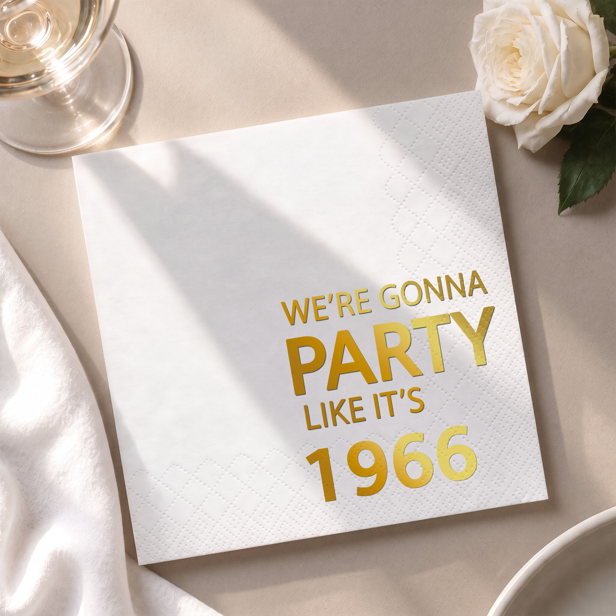 Personalized Gold Foil Cocktail Napkins Custom Year Gift Cocktail Napkins GradoCreations