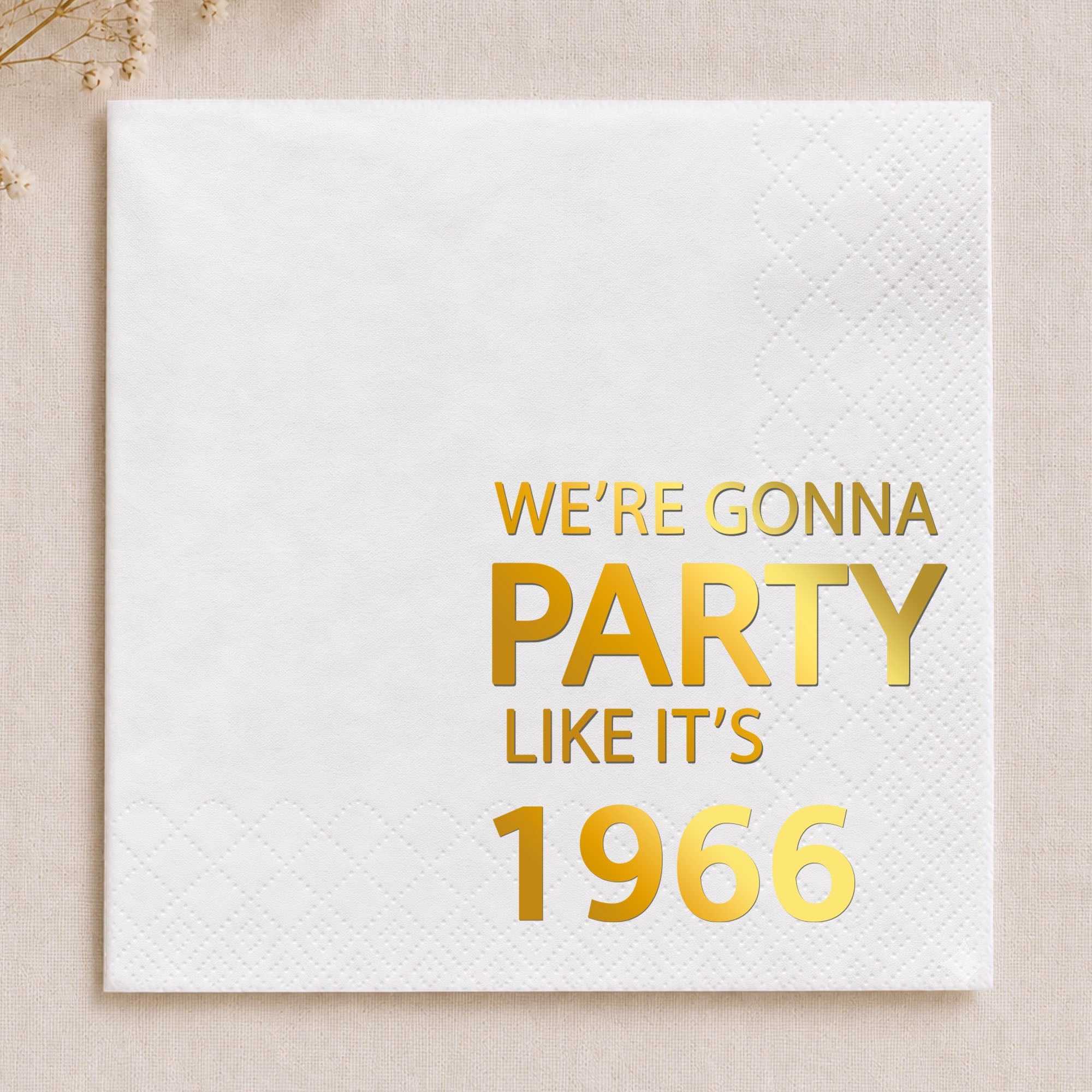 Personalized Gold Foil Cocktail Napkins Custom Year Gift Cocktail Napkins GradoCreations