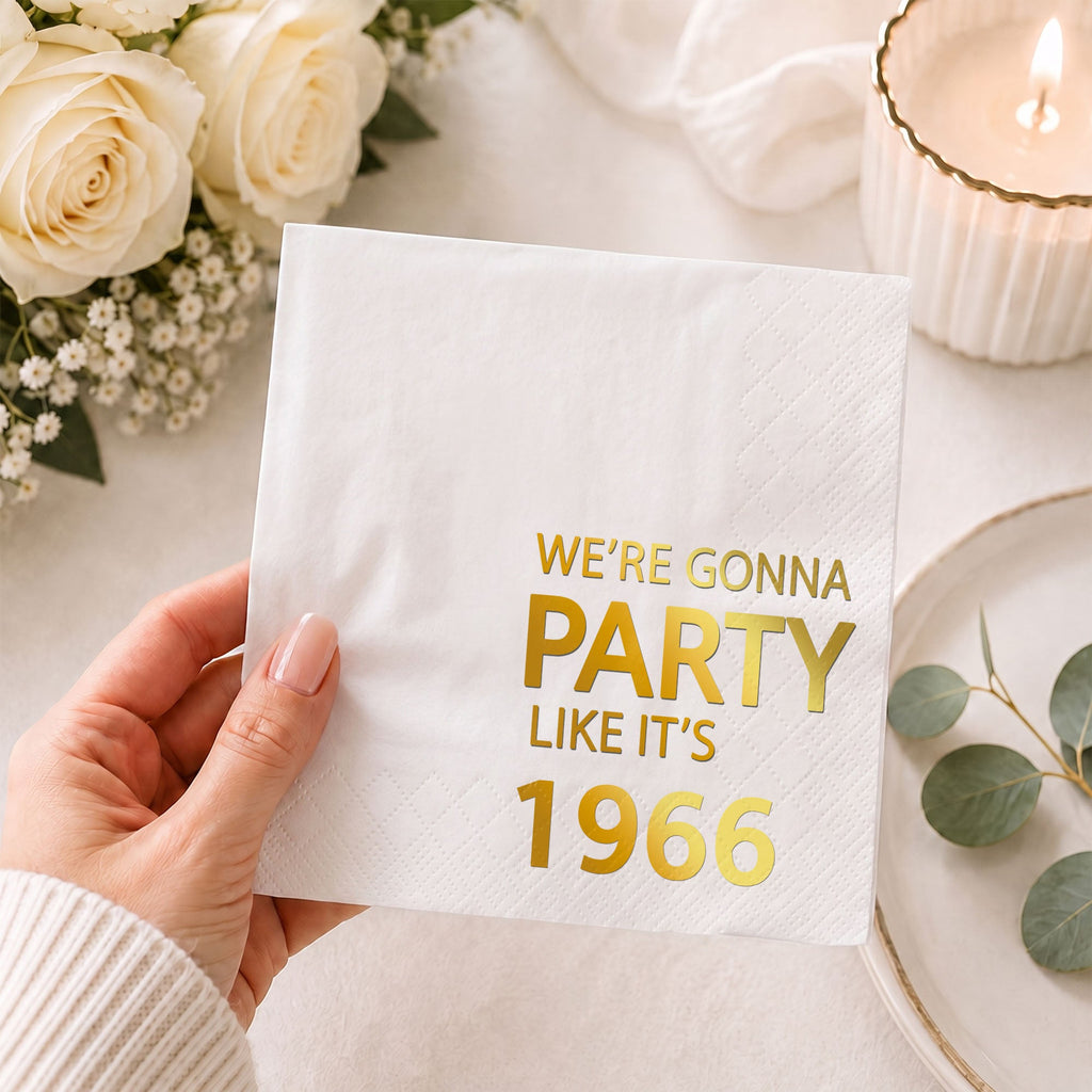 Personalized Gold Foil Cocktail Napkins Custom Year Gift Cocktail Napkins GradoCreations