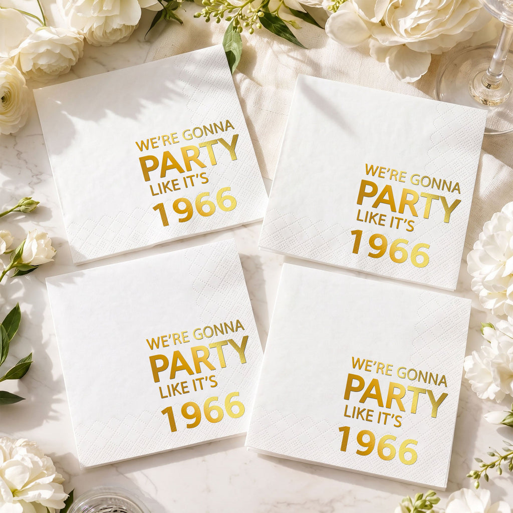 Personalized Gold Foil Cocktail Napkins Custom Year Gift Cocktail Napkins GradoCreations