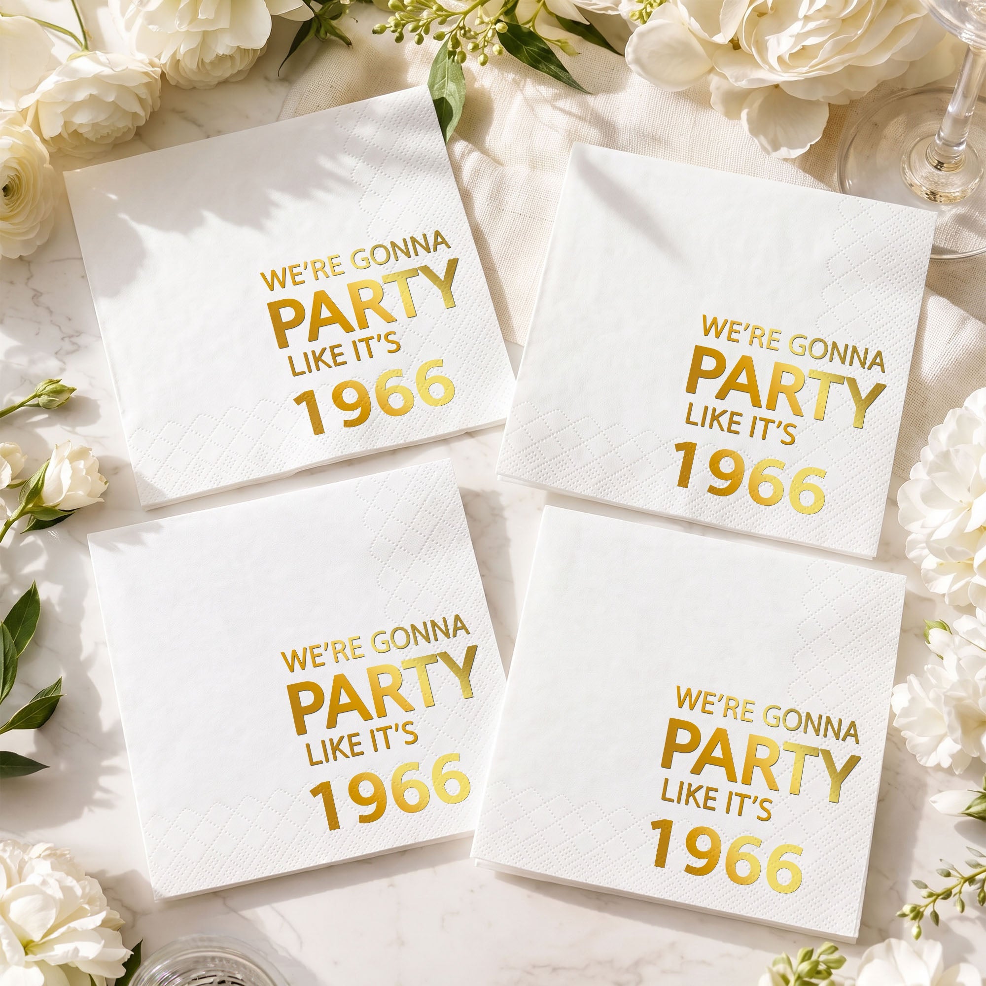 Personalized Gold Foil Cocktail Napkins Custom Year Gift Cocktail Napkins GradoCreations