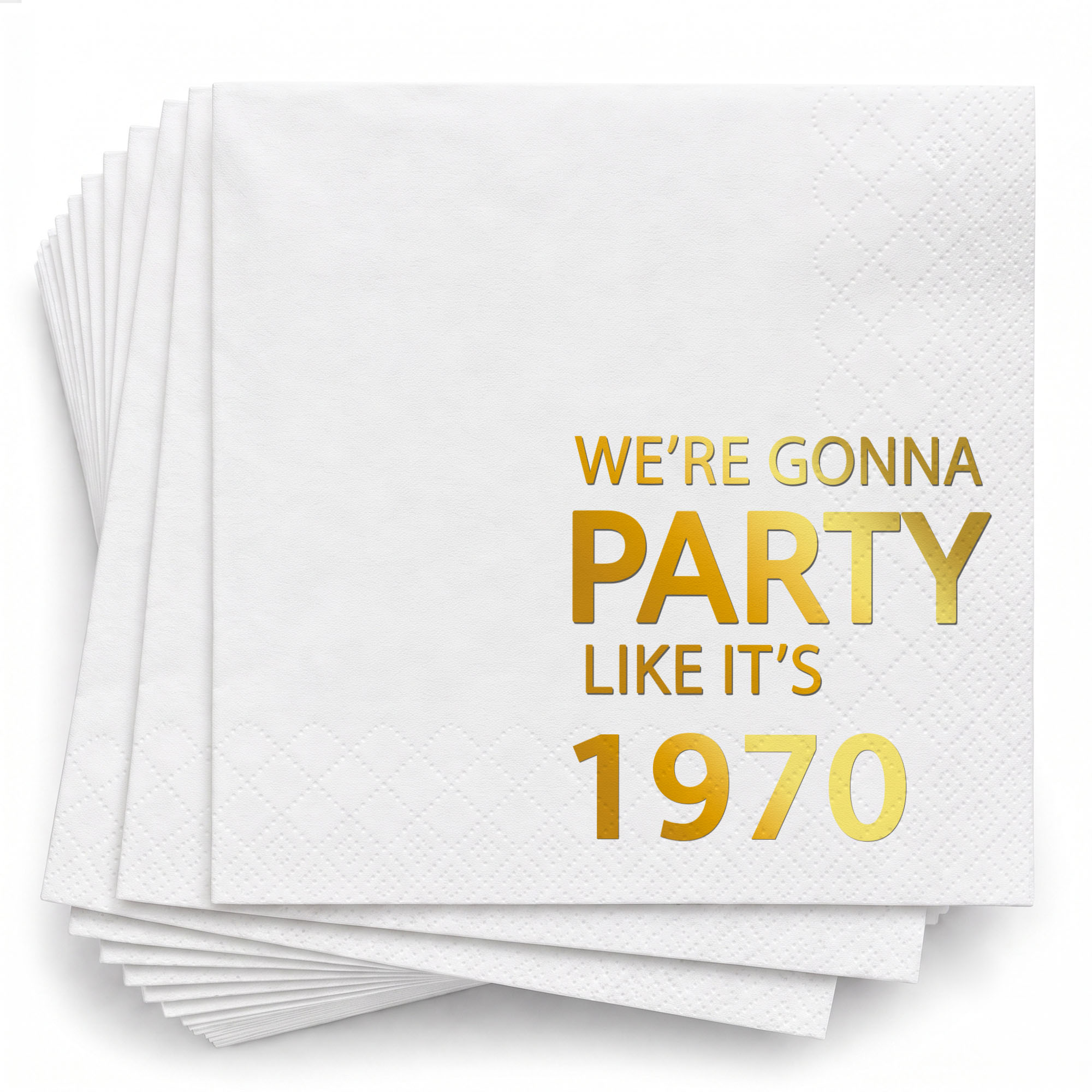 Personalized Gold Foil Cocktail Napkins Custom Year Gift Cocktail Napkins GradoCreations