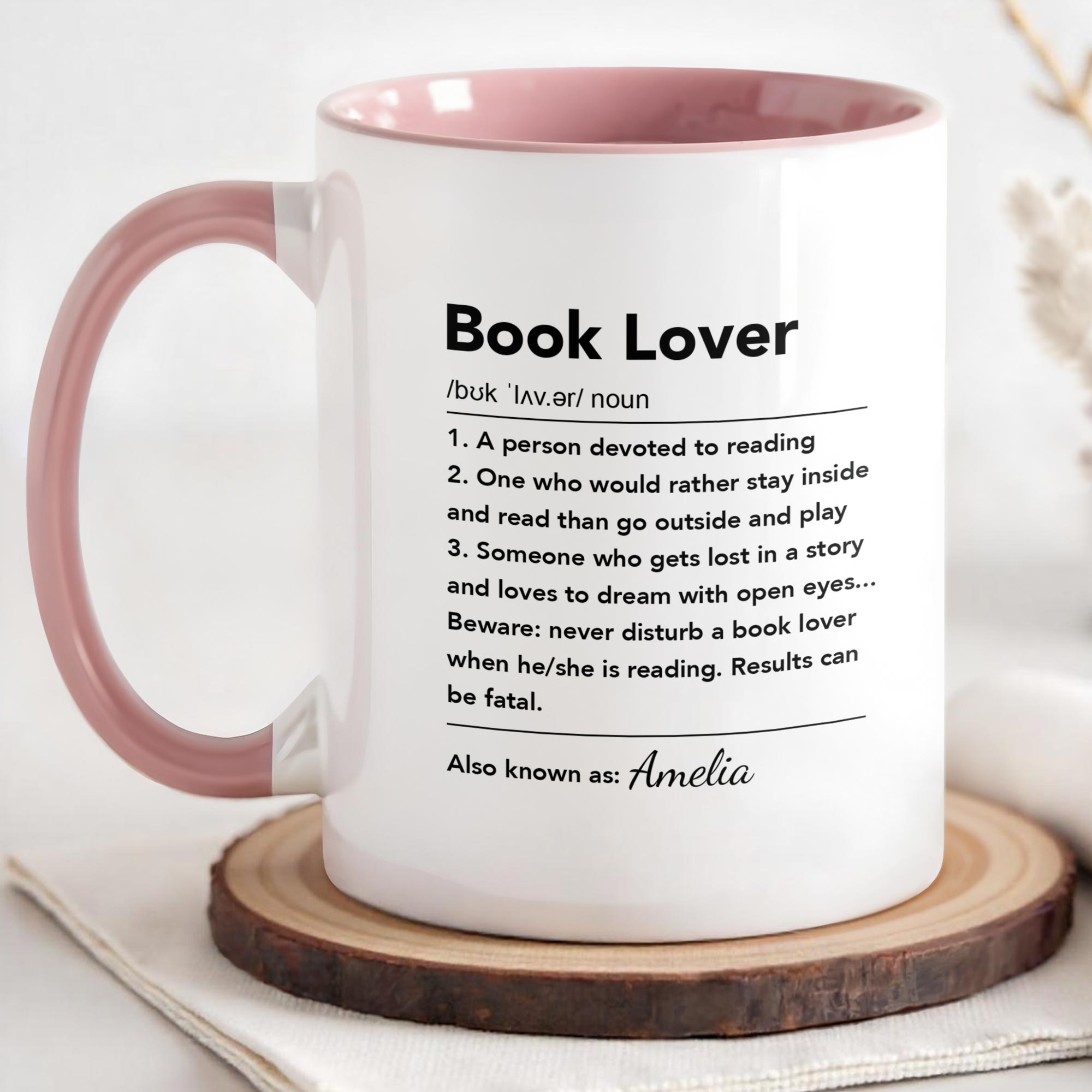Personalized Book Lover Definition Custom Accent Mug Gift for Readers Accent Mug GradoCreations