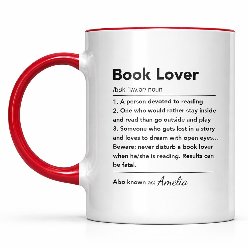 Personalized Book Lover Definition Custom Accent Mug Gift for Readers Accent Mug GradoCreations