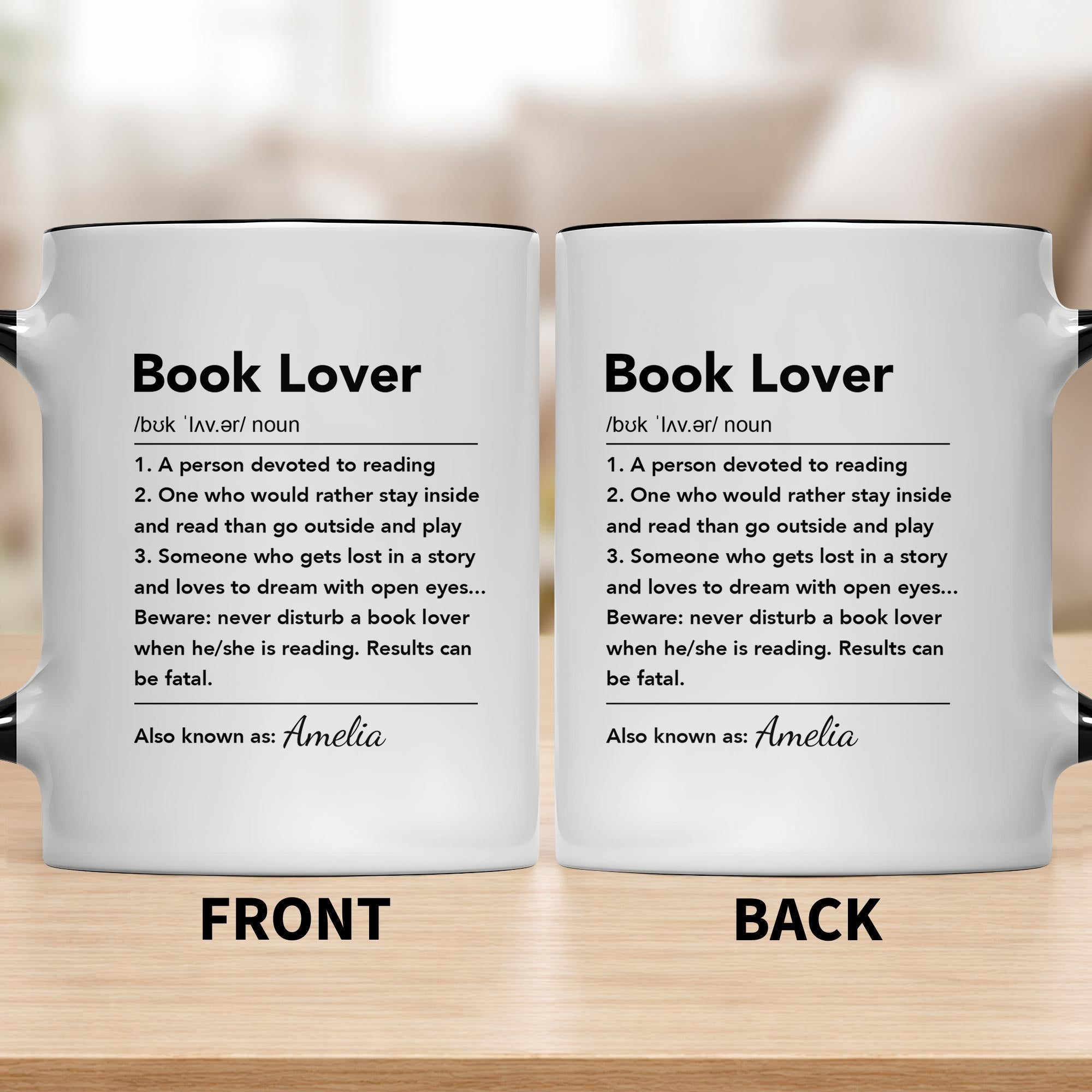 Personalized Book Lover Definition Custom Accent Mug Gift for Readers Accent Mug GradoCreations
