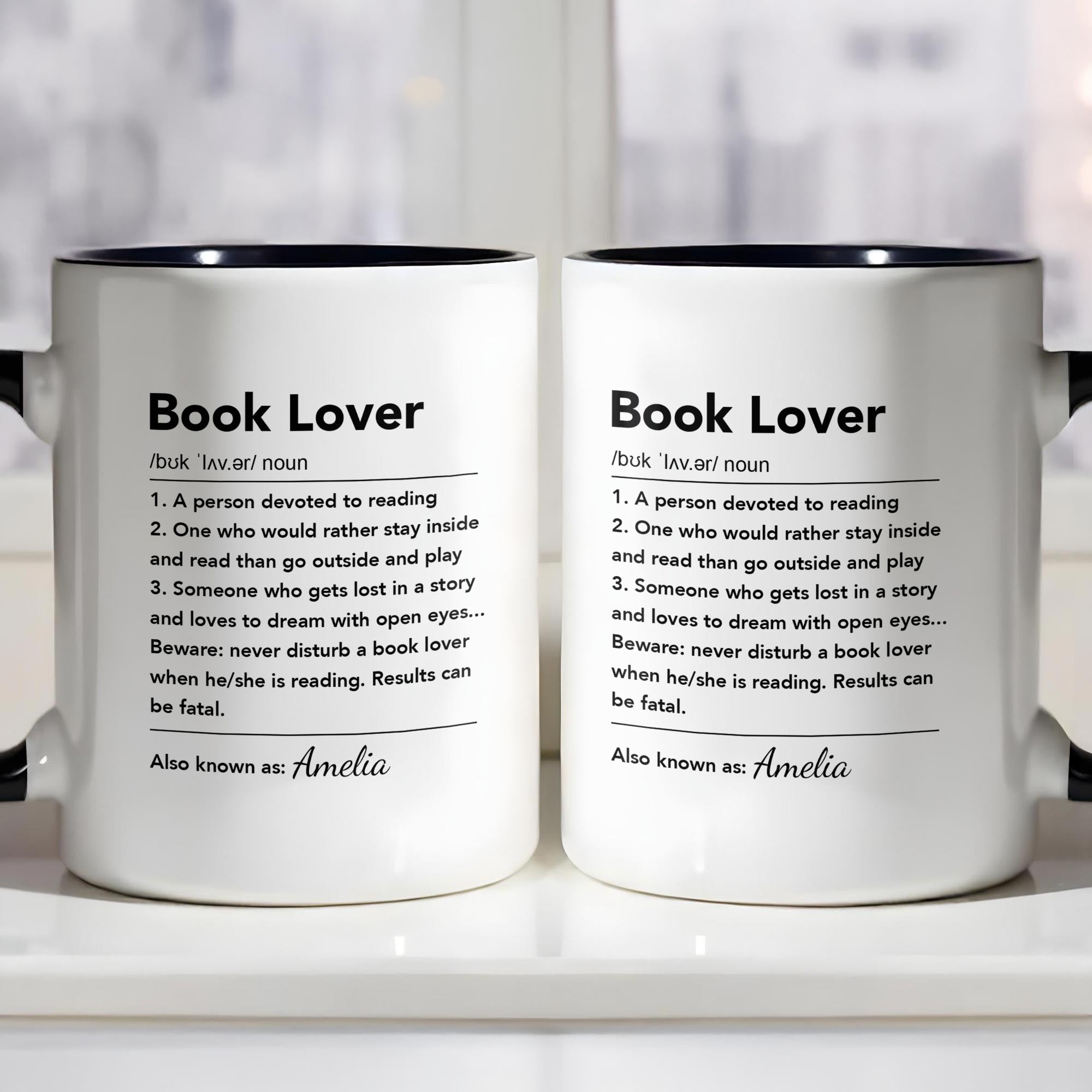 Personalized Book Lover Definition Custom Accent Mug Gift for Readers Accent Mug GradoCreations