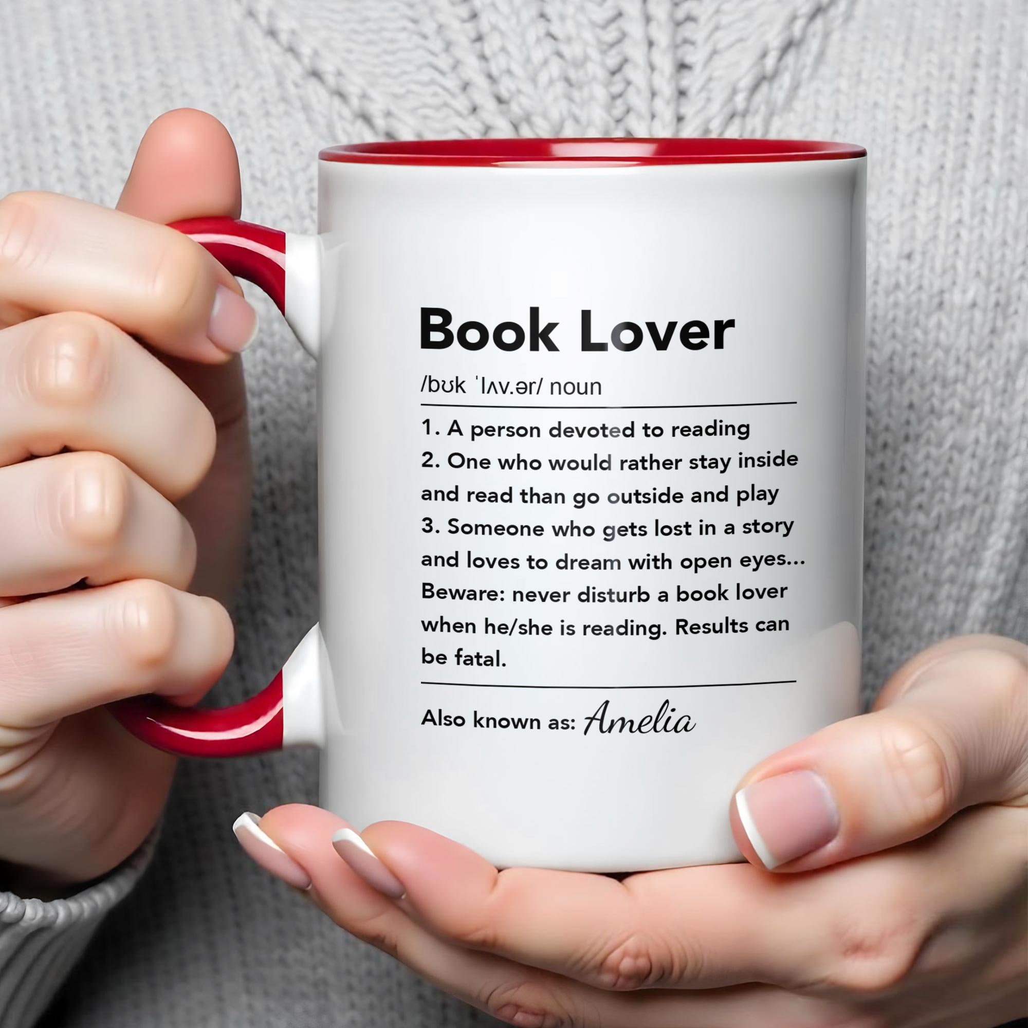 Personalized Book Lover Definition Custom Accent Mug Gift for Readers Accent Mug GradoCreations