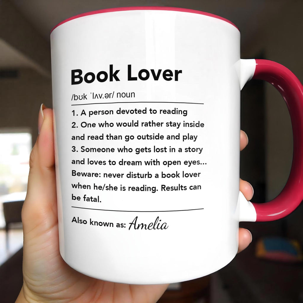 Personalized Book Lover Definition Custom Accent Mug Gift for Readers Accent Mug GradoCreations