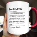 Personalized Book Lover Definition Custom Accent Mug Gift for Readers Accent Mug GradoCreations