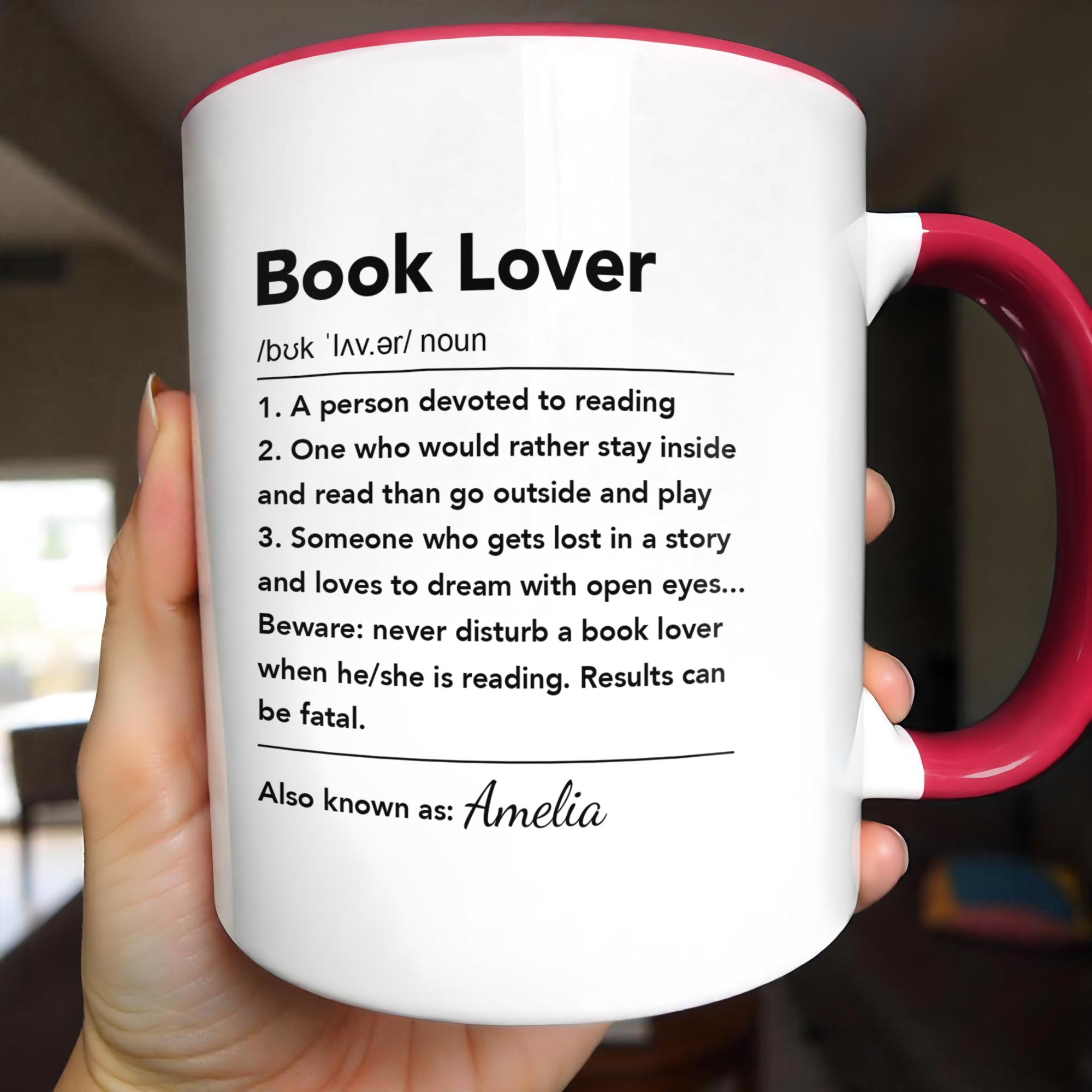 Personalized Book Lover Definition Custom Accent Mug Gift for Readers Accent Mug GradoCreations