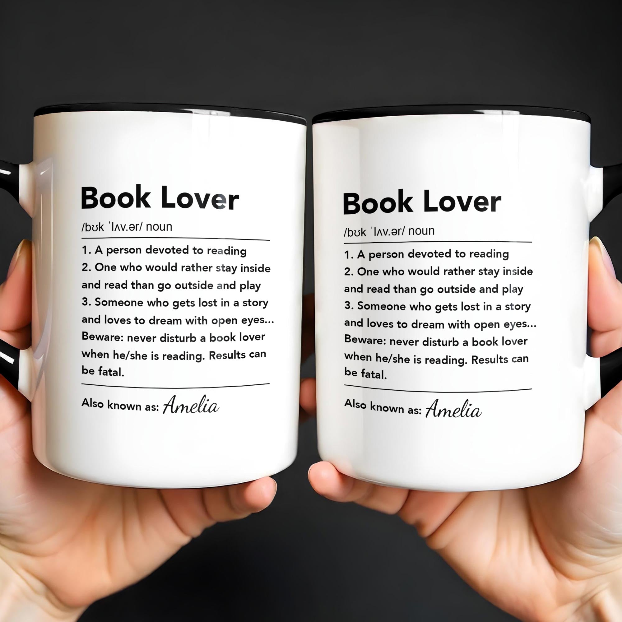 Personalized Book Lover Definition Custom Accent Mug Gift for Readers Accent Mug GradoCreations