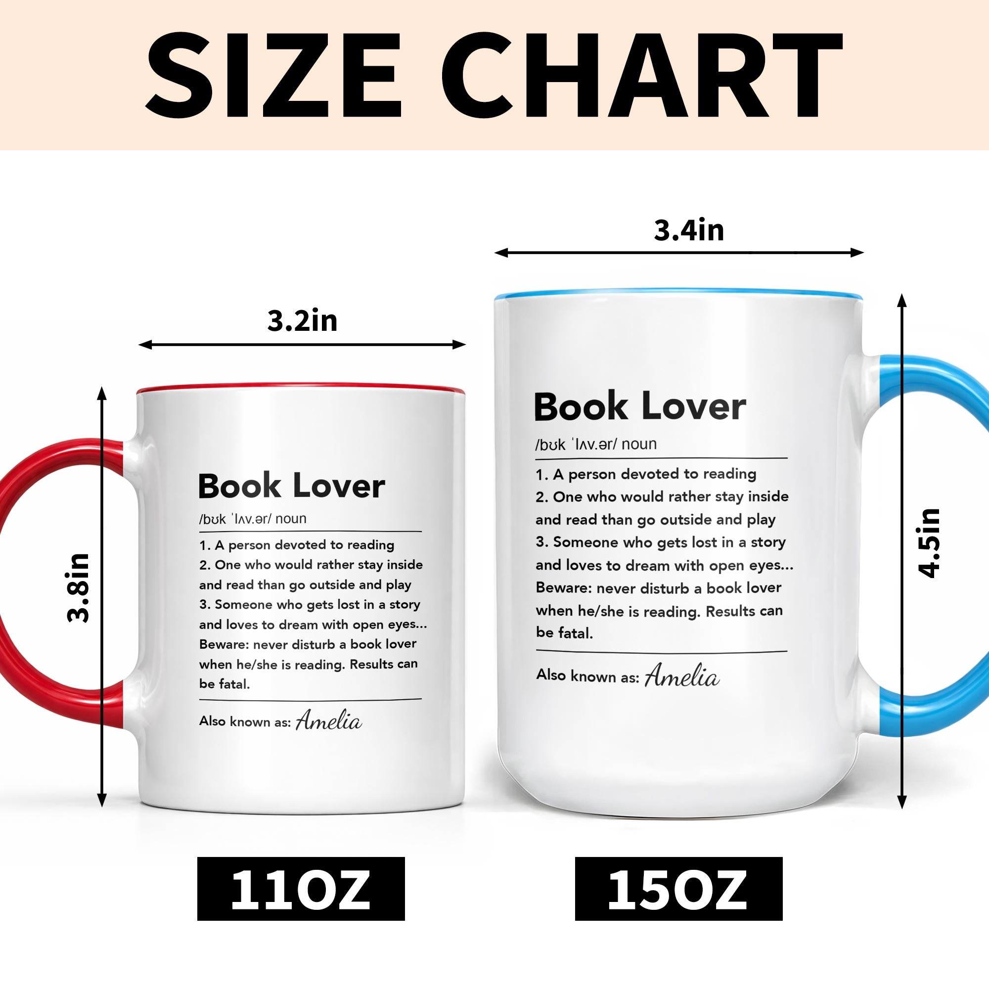 Personalized Book Lover Definition Custom Accent Mug Gift for Readers Accent Mug GradoCreations