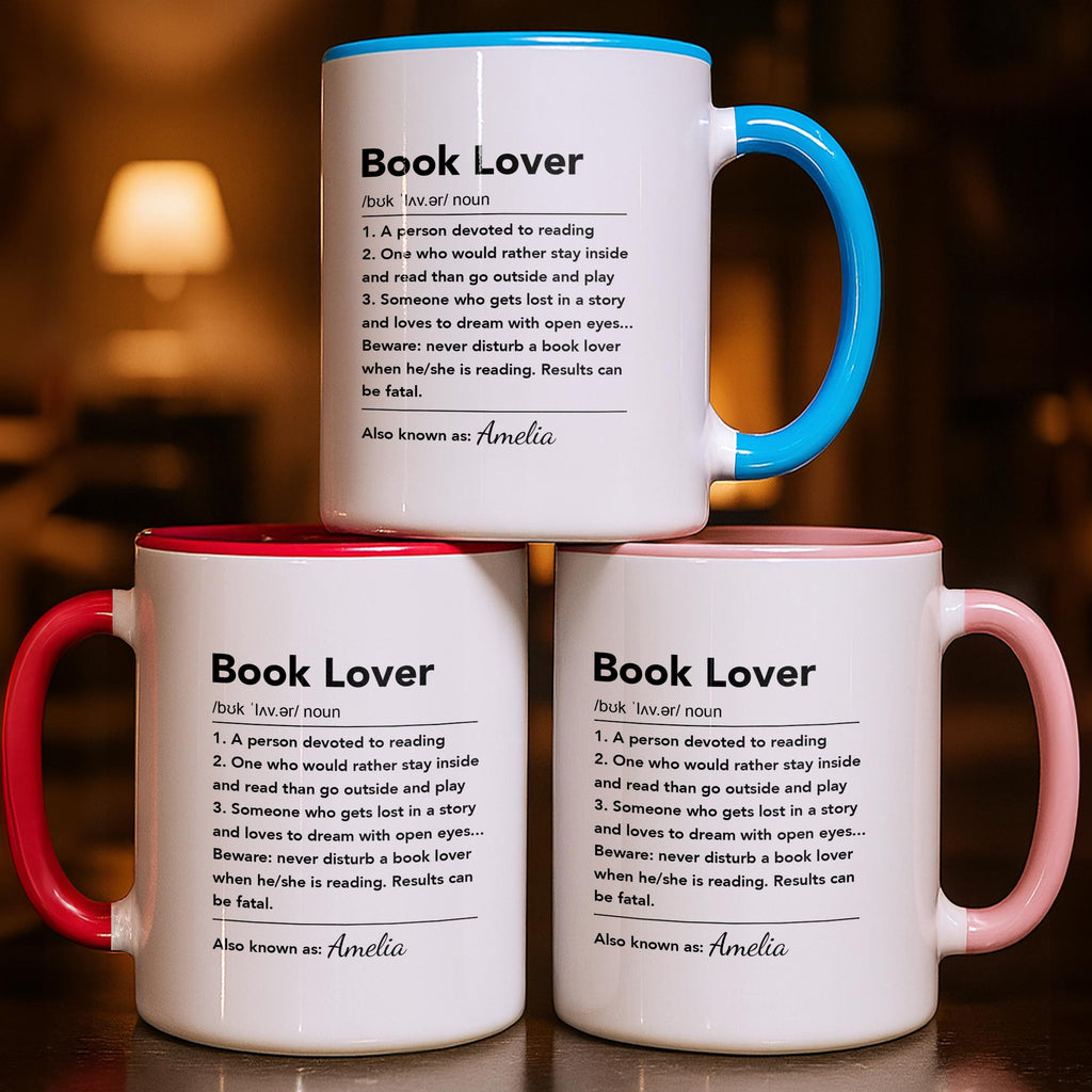 Personalized Book Lover Definition Custom Accent Mug Gift for Readers Accent Mug GradoCreations