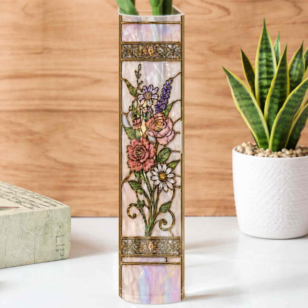 Personalized Acrylic Book Vase Custom Name Gift for Book Lovers Acrylic Book Vase GradoCreations