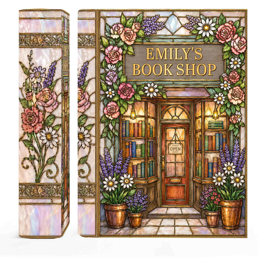 Personalized Acrylic Book Vase Custom Name Gift for Book Lovers Acrylic Book Vase GradoCreations