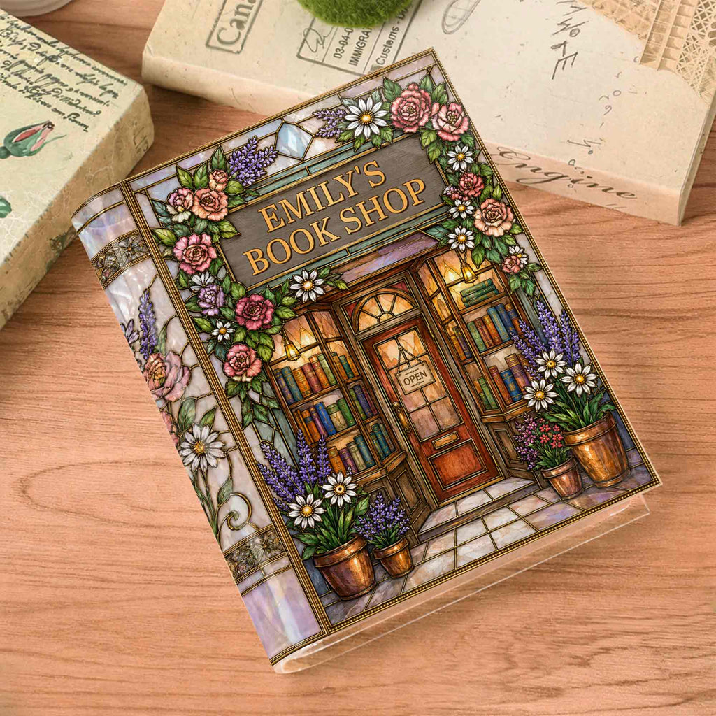 Personalized Acrylic Book Vase Custom Name Gift for Book Lovers Acrylic Book Vase GradoCreations
