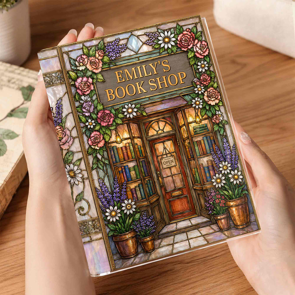 Personalized Acrylic Book Vase Custom Name Gift for Book Lovers Acrylic Book Vase GradoCreations
