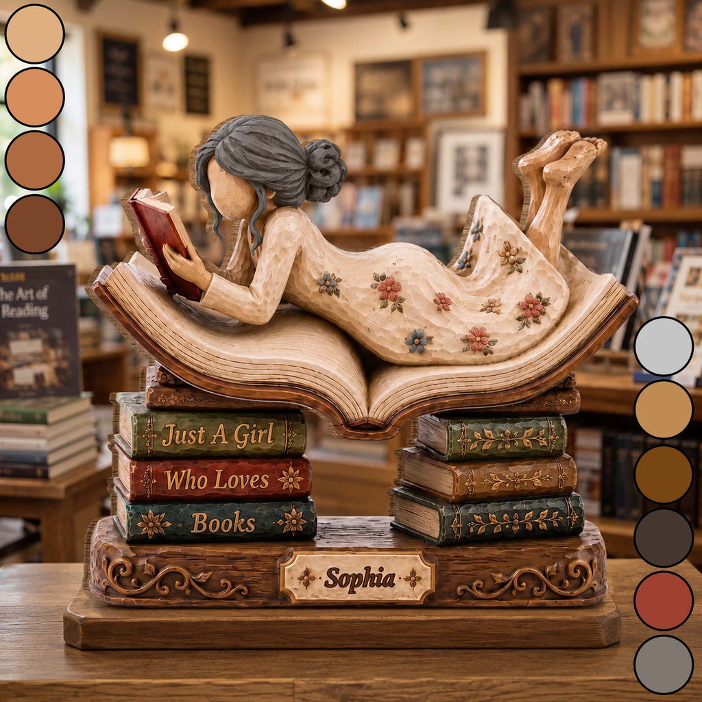 Personalized 2-Layer Wood Plaque Custom Name Gift for Book Lovers Wood Plaque GradoCreations