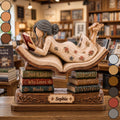 Personalized 2-Layer Wood Plaque Custom Name Gift for Book Lovers Wood Plaque GradoCreations