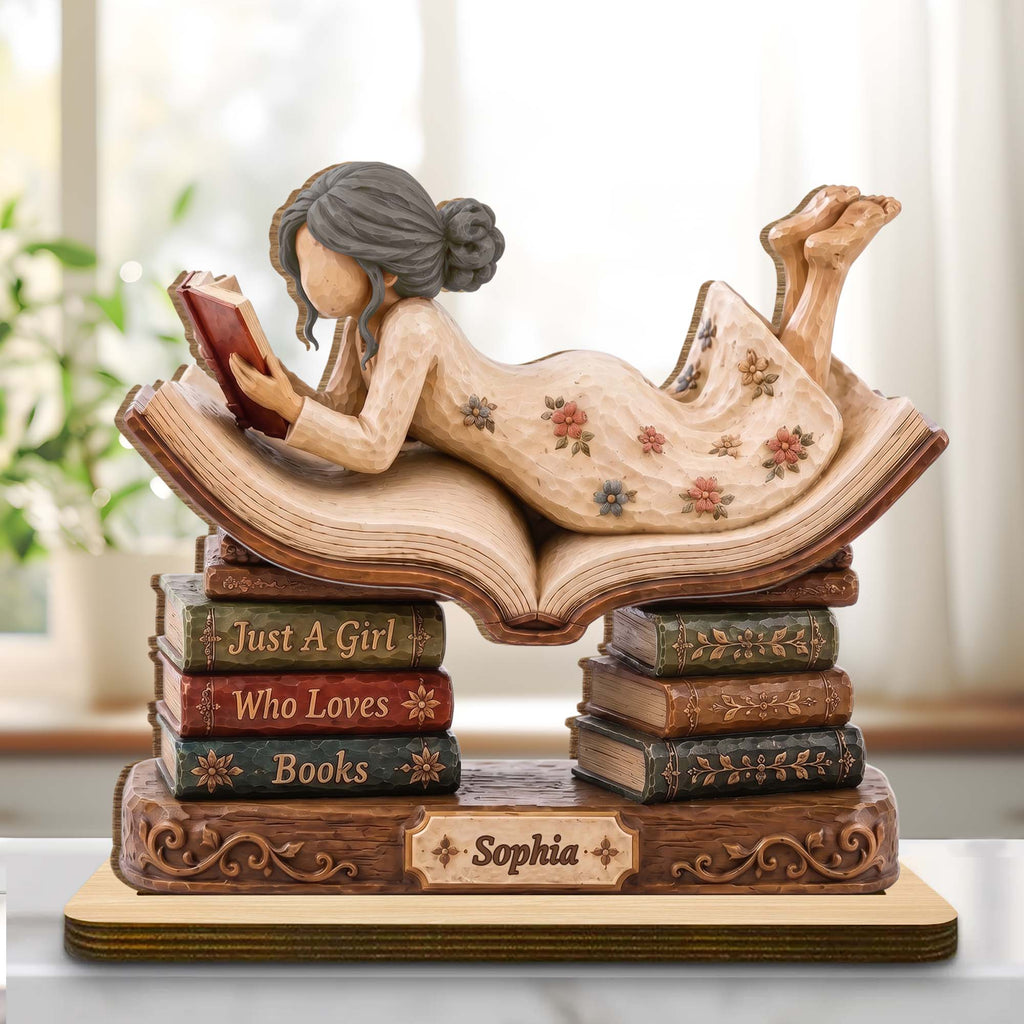 Personalized 2-Layer Wood Plaque Custom Name Gift for Book Lovers Wood Plaque GradoCreations