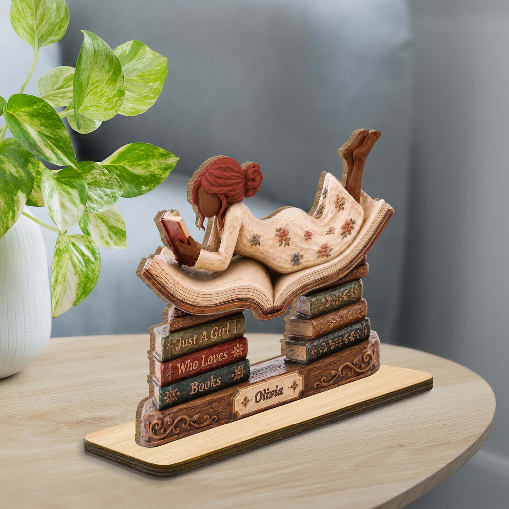 Personalized 2-Layer Wood Plaque Custom Name Gift for Book Lovers Wood Plaque GradoCreations