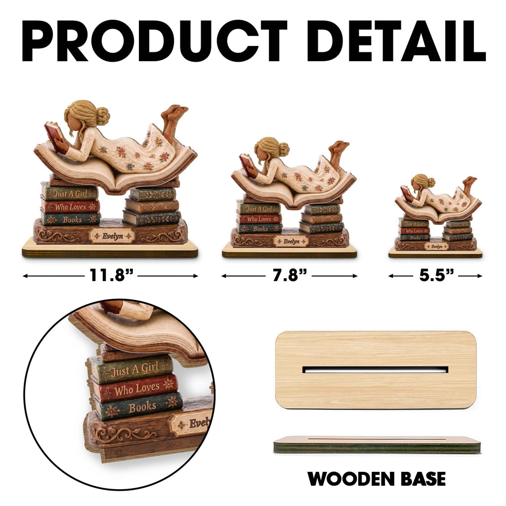 Personalized 2-Layer Wood Plaque Custom Name Gift for Book Lovers Wood Plaque GradoCreations