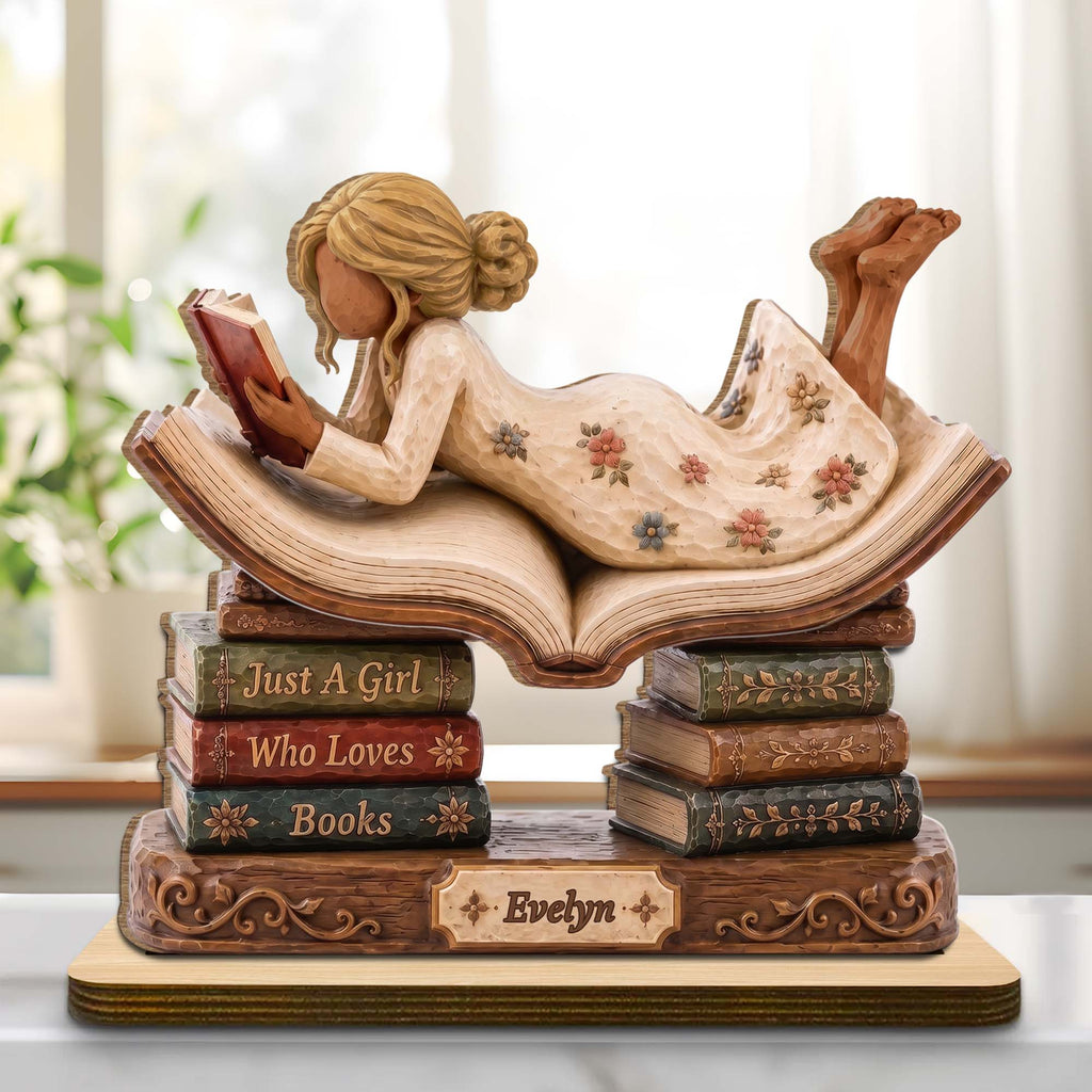 Personalized 2-Layer Wood Plaque Custom Name Gift for Book Lovers Wood Plaque GradoCreations