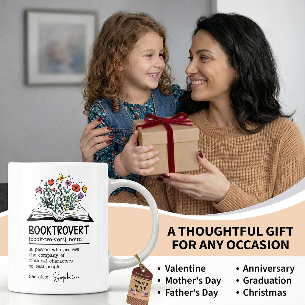 Personalized Book Lover Coffee Mug Custom Name Gift Idea Edge-to-edge Mug GradoCreations