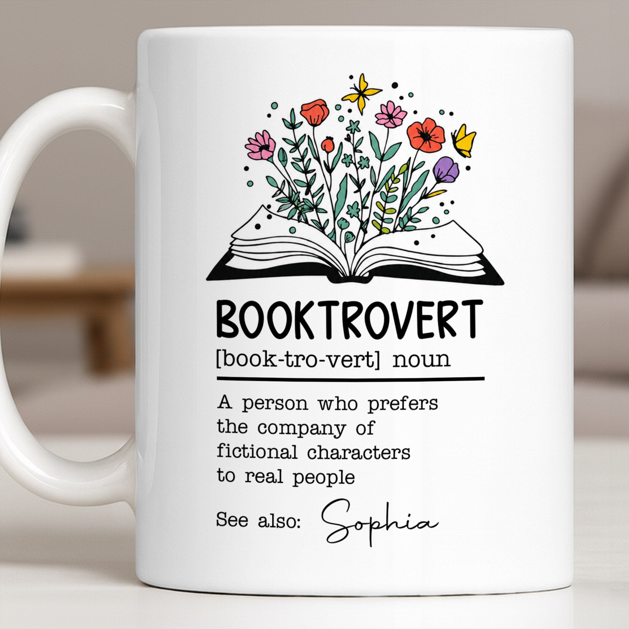 Personalized Book Lover Coffee Mug Custom Name Gift Idea Edge-to-edge Mug GradoCreations