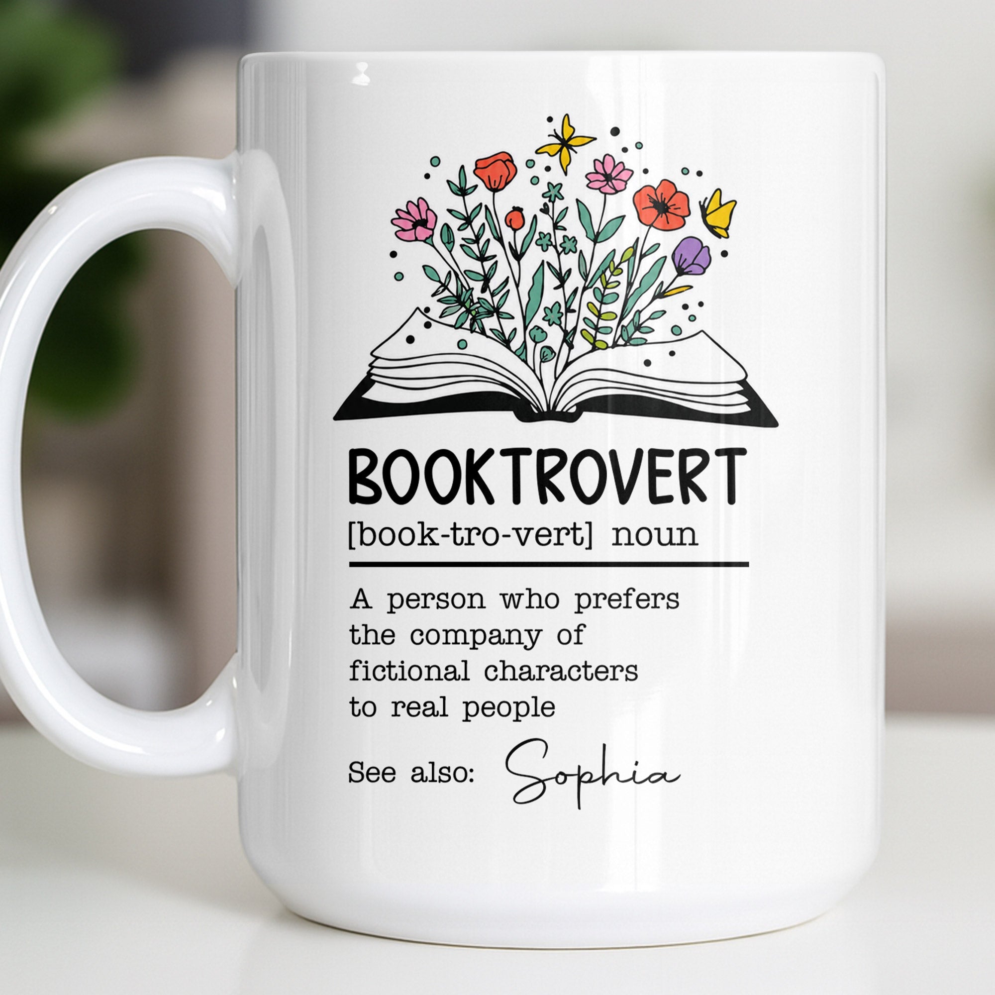 Personalized Book Lover Coffee Mug Custom Name Gift Idea Edge-to-edge Mug GradoCreations