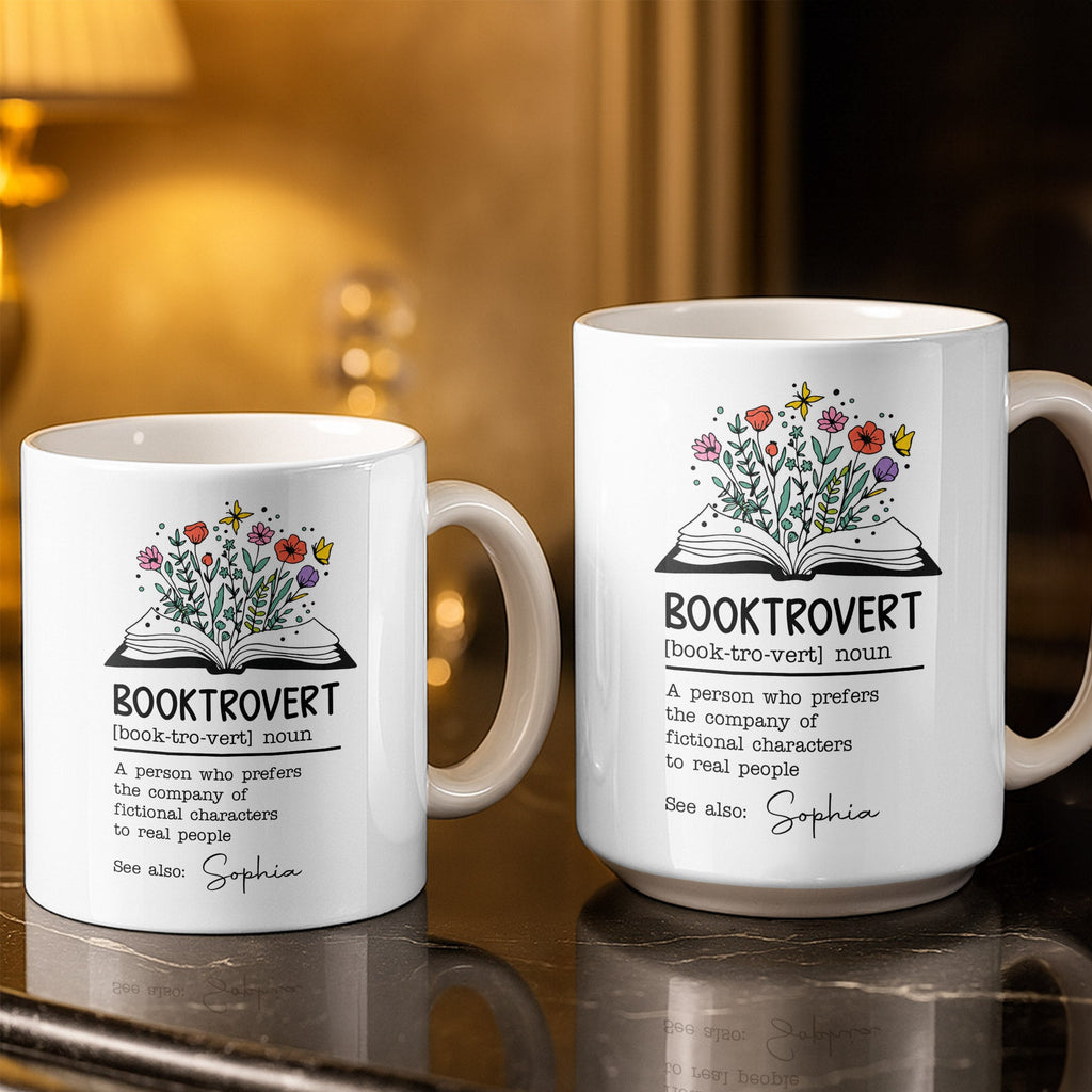 Personalized Book Lover Coffee Mug Custom Name Gift Idea Edge-to-edge Mug GradoCreations
