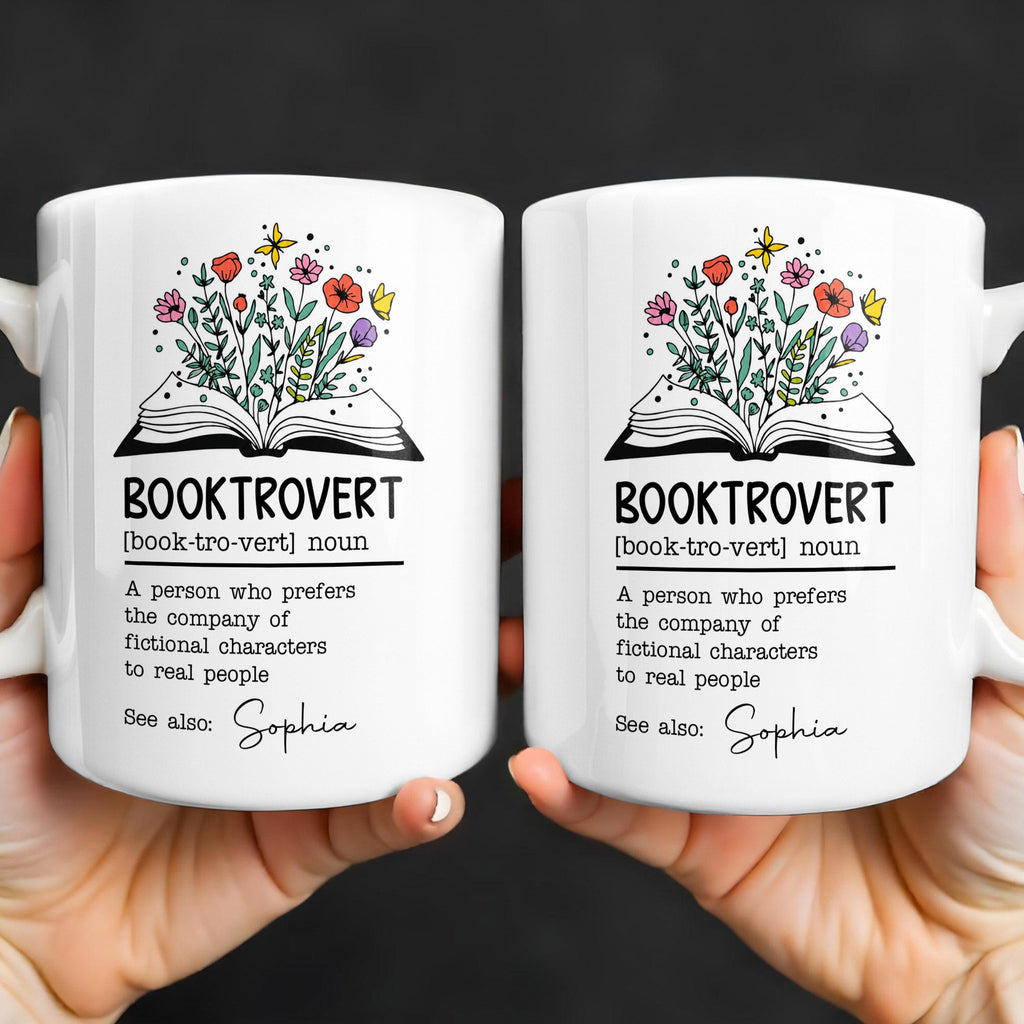 Personalized Book Lover Coffee Mug Custom Name Gift Idea Edge-to-edge Mug GradoCreations