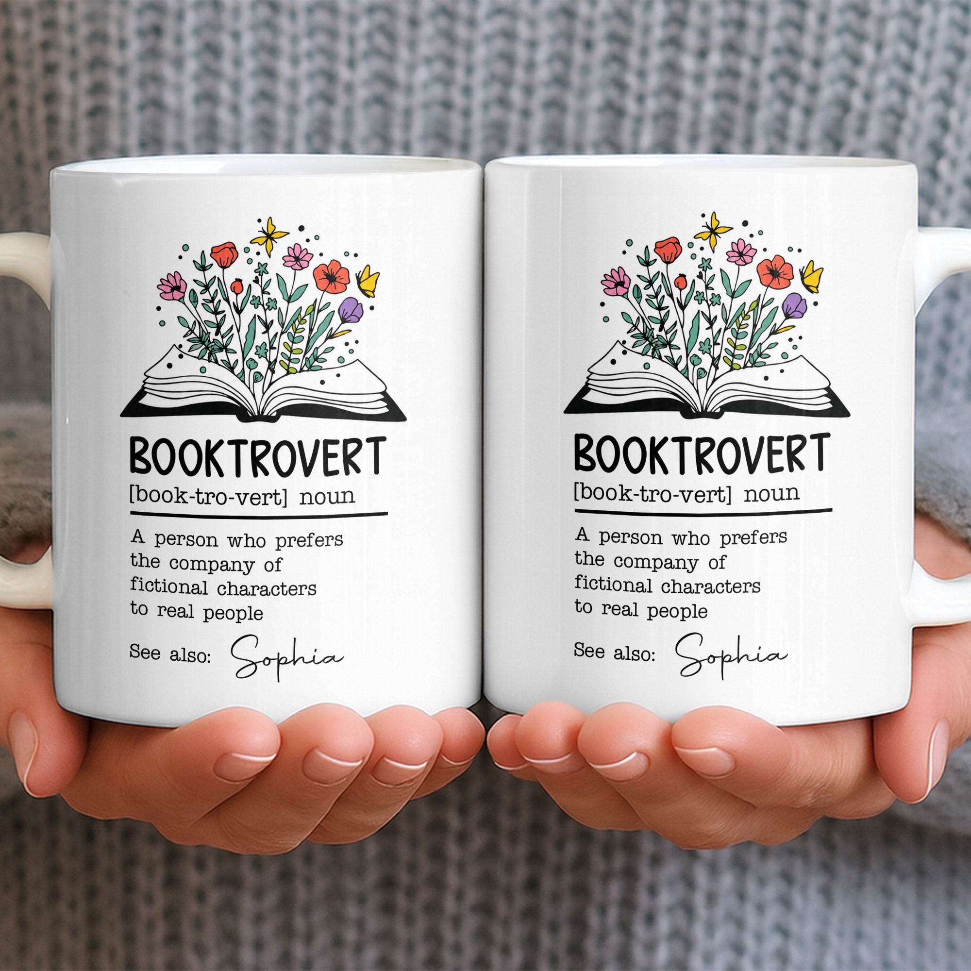 Personalized Book Lover Coffee Mug Custom Name Gift Idea Edge-to-edge Mug GradoCreations