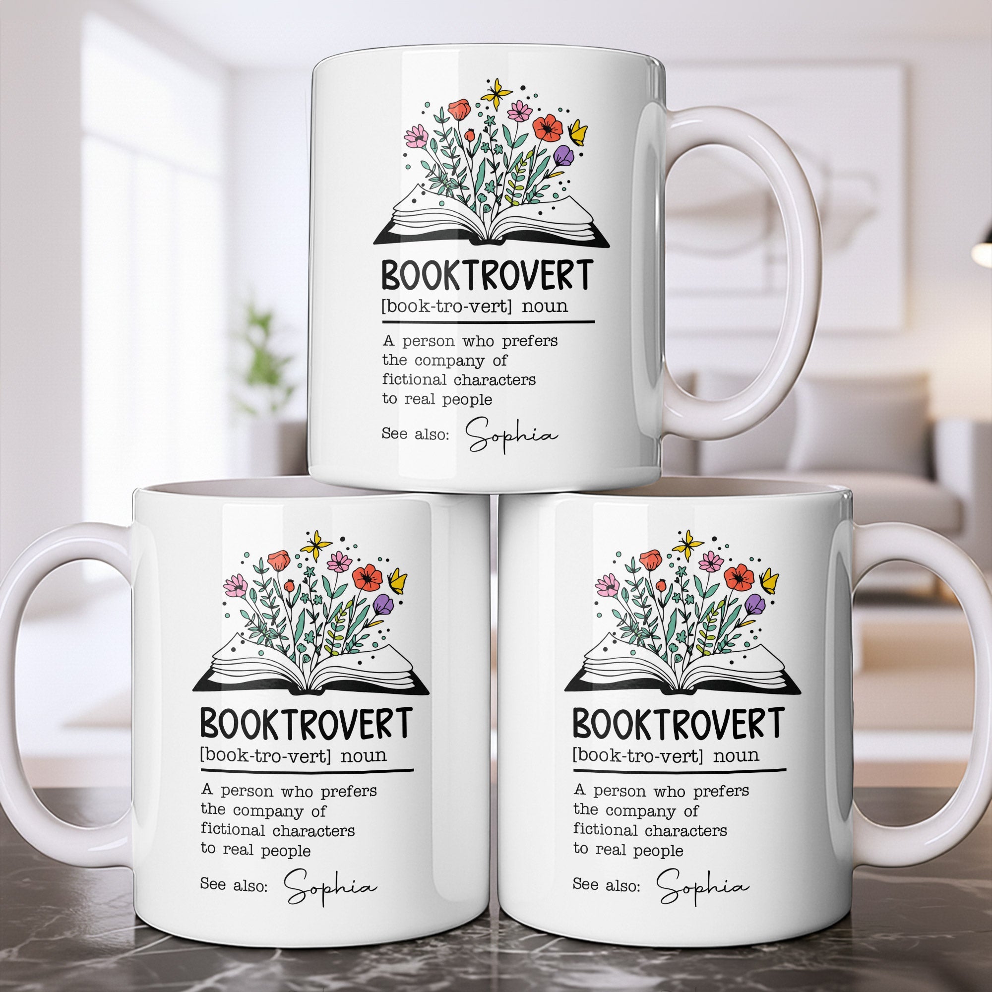 Personalized Book Lover Coffee Mug Custom Name Gift Idea Edge-to-edge Mug GradoCreations