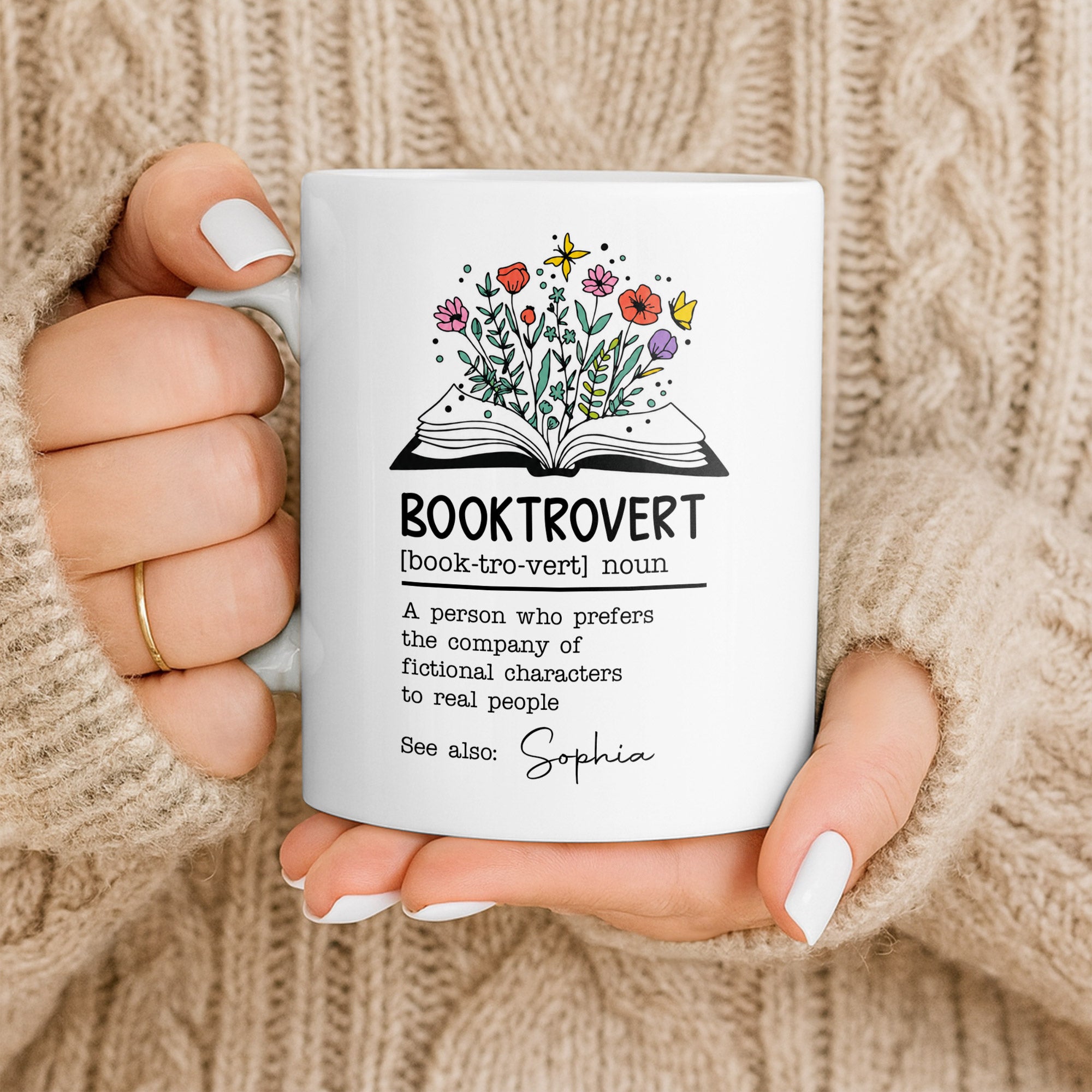 Personalized Book Lover Coffee Mug Custom Name Gift Idea Edge-to-edge Mug GradoCreations