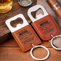 Personalized Leather Bottle Opener Keychain Custom Name Gift for Brother Leather Bottle Opener Keychain GradoCreations