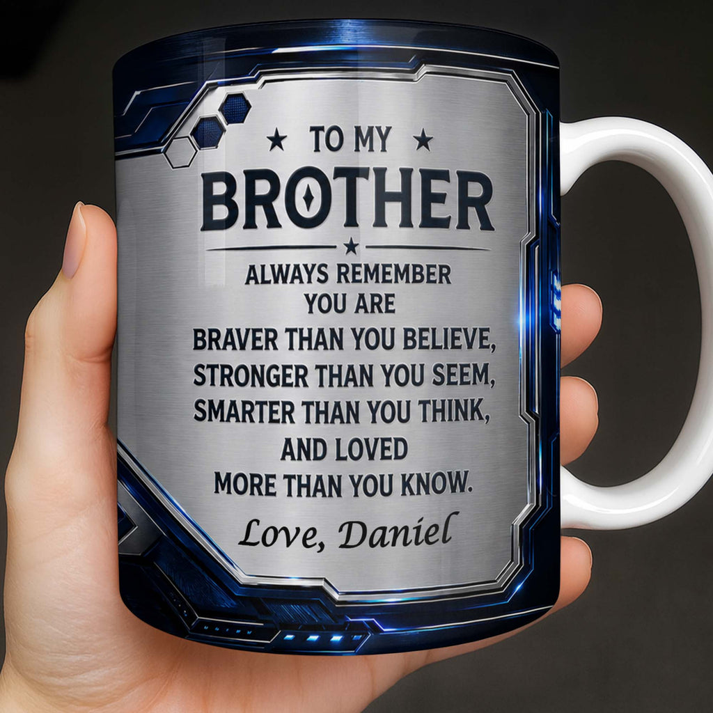 Personalized Coffee Mug for Brother Custom Message Gift Edge-to-edge Mug GradoCreations