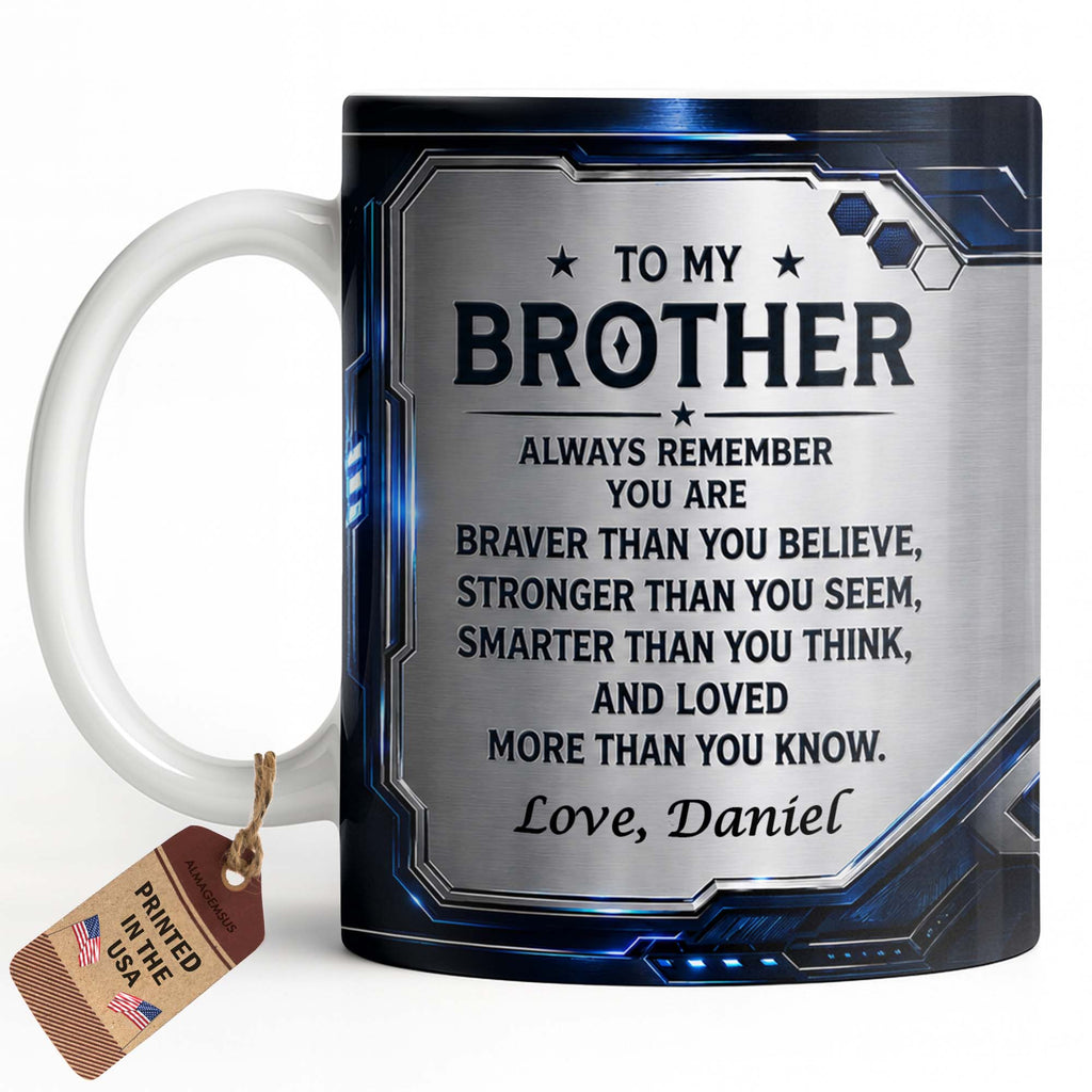Personalized Coffee Mug for Brother Custom Message Gift Edge-to-edge Mug GradoCreations