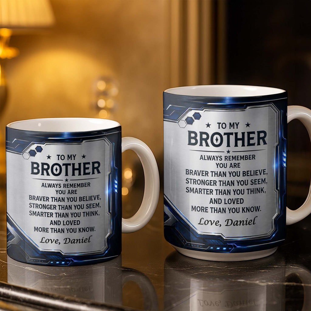 Personalized Coffee Mug for Brother Custom Message Gift Edge-to-edge Mug GradoCreations