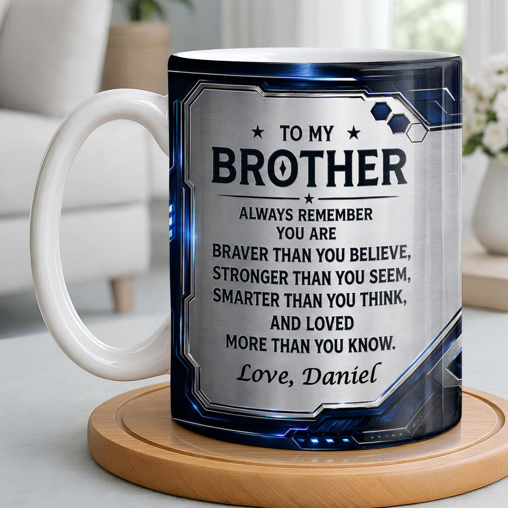 Personalized Coffee Mug for Brother Custom Message Gift Edge-to-edge Mug GradoCreations