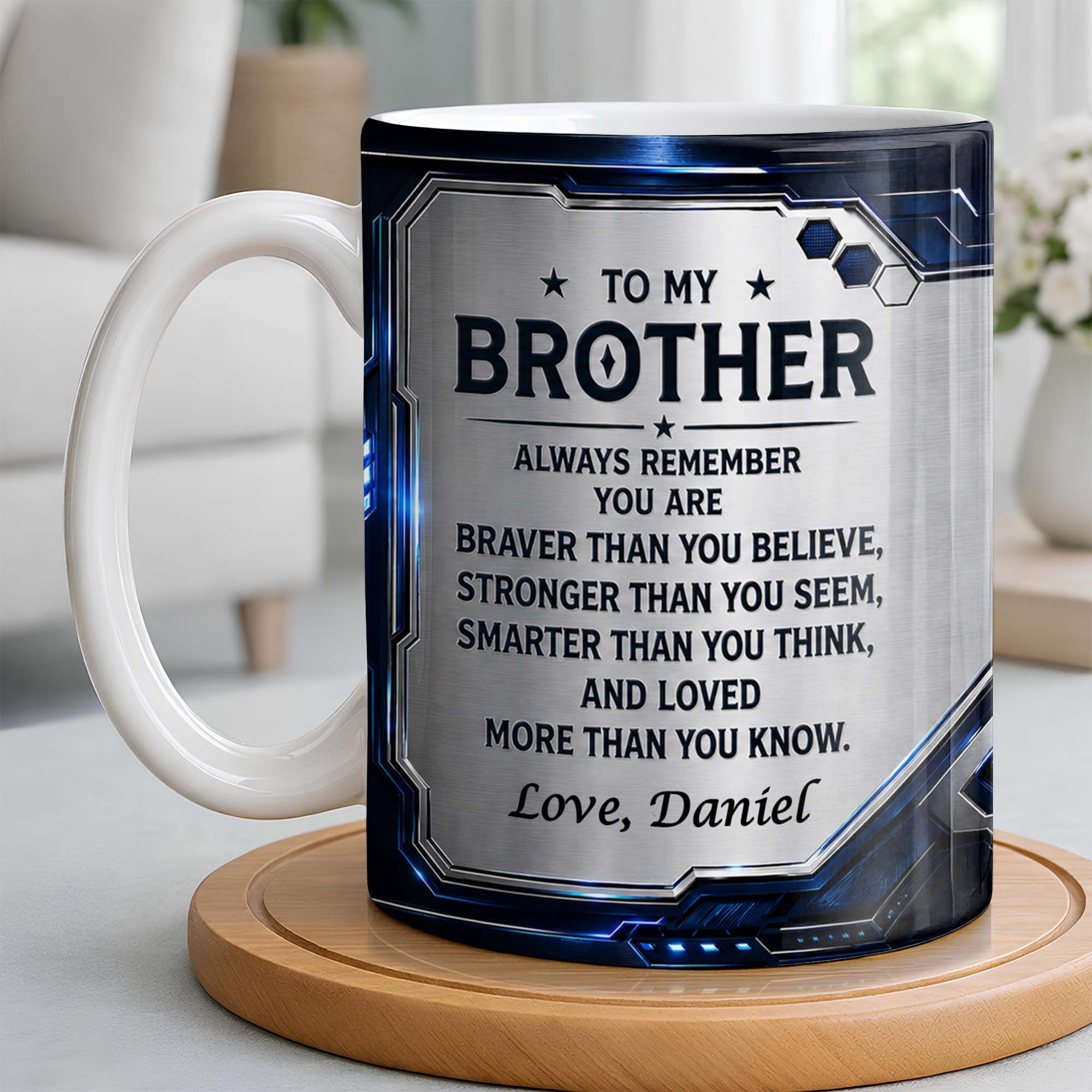 Personalized Coffee Mug for Brother Custom Message Gift Edge-to-edge Mug GradoCreations