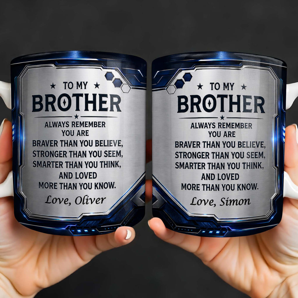 Personalized Coffee Mug for Brother Custom Message Gift Edge-to-edge Mug GradoCreations